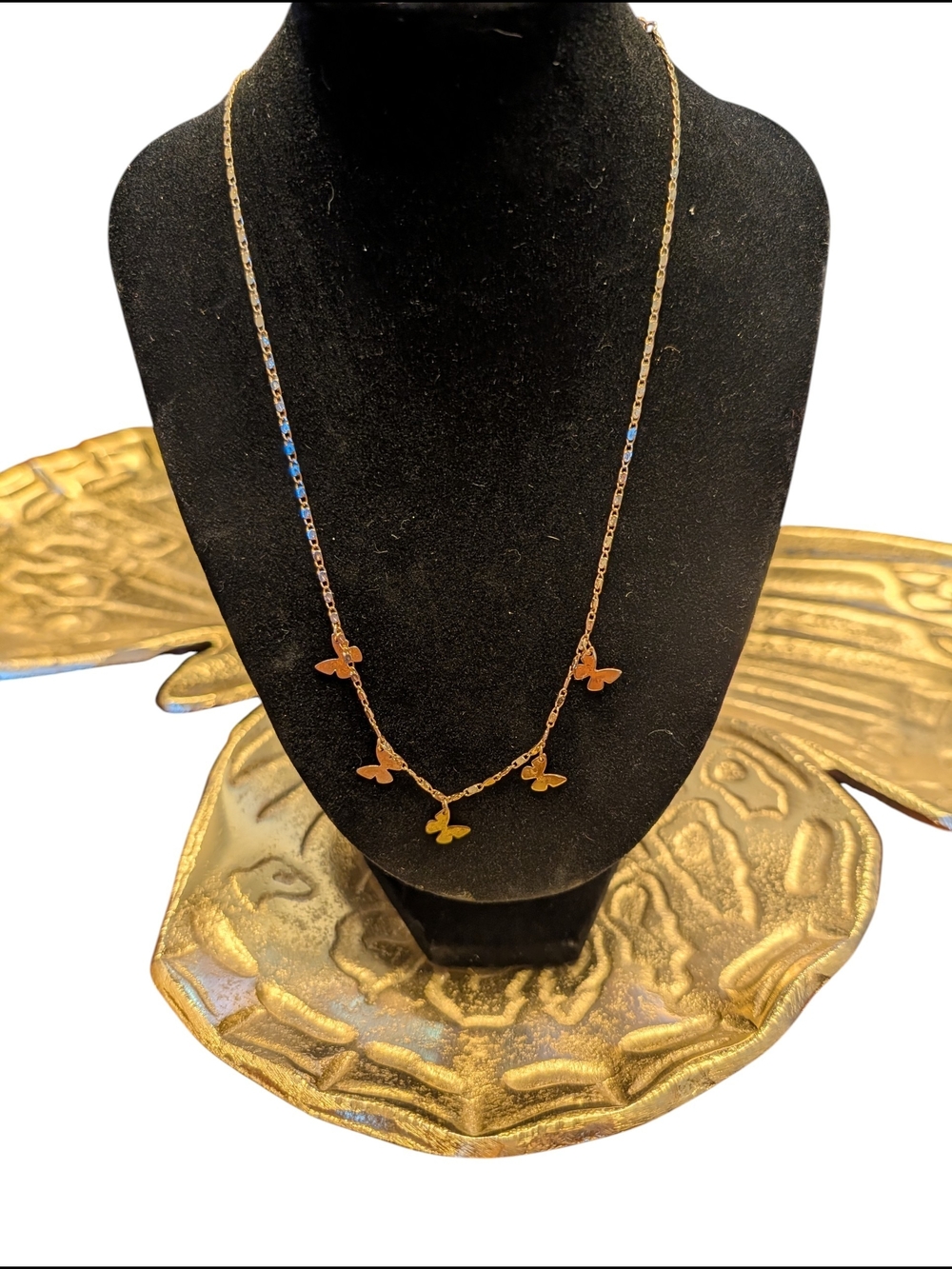 Gold Butterfly Link Necklace
